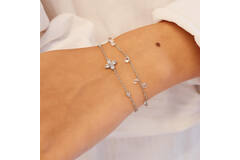  Starlit Drops - Link bracelets - Silver / Rhodium plated - Zirconia - 18,5cm